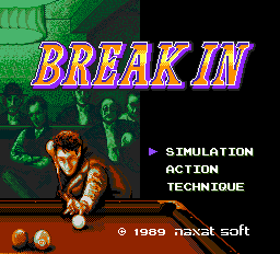 Break In title screen for PC Engine